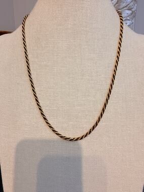 Vintage Gold Tone Twisted Rope Chain Necklace 24”